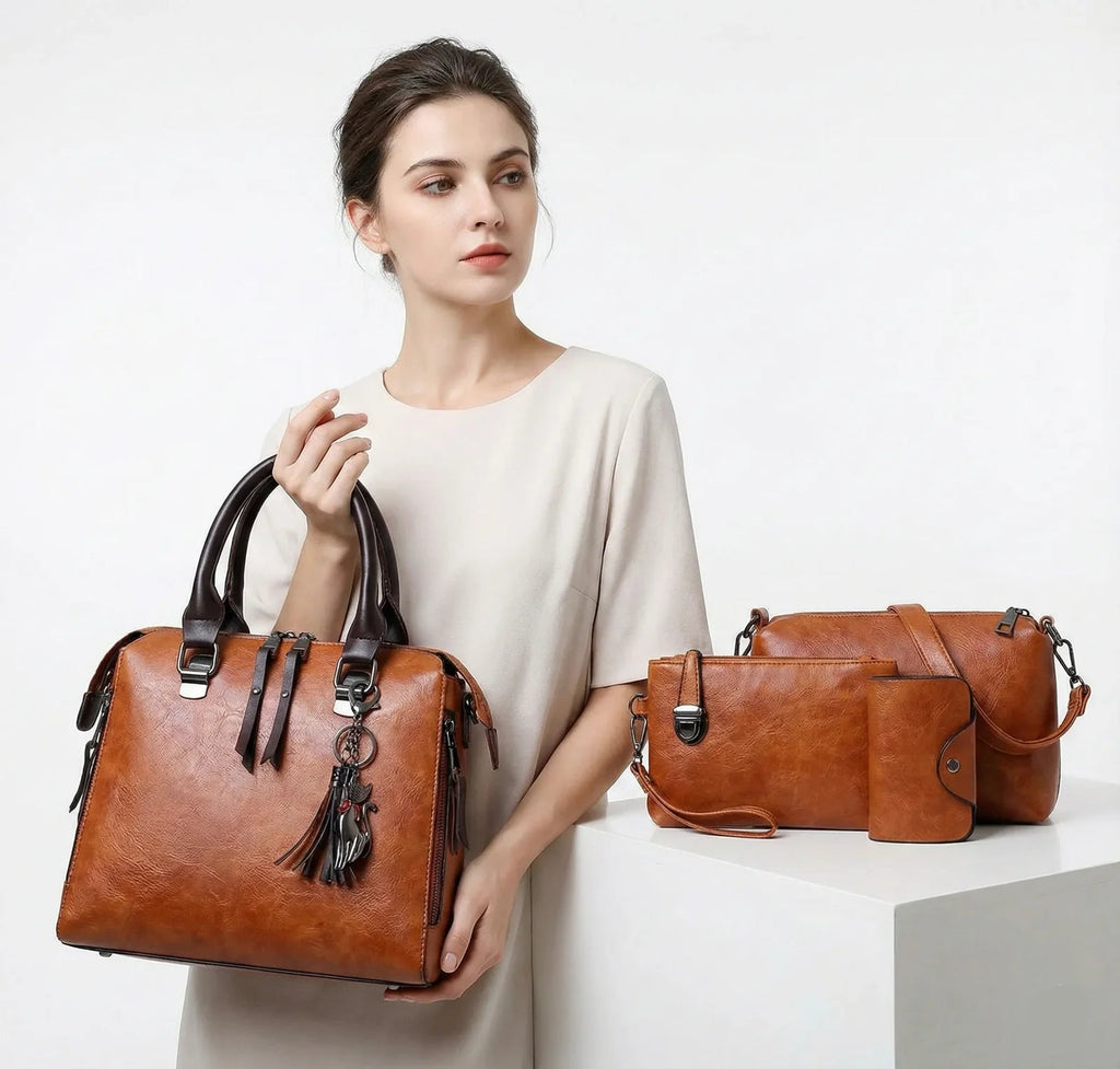 Kit de Bolsas Elegancia Premium en Cuero - Compra 1 y Llévate 4