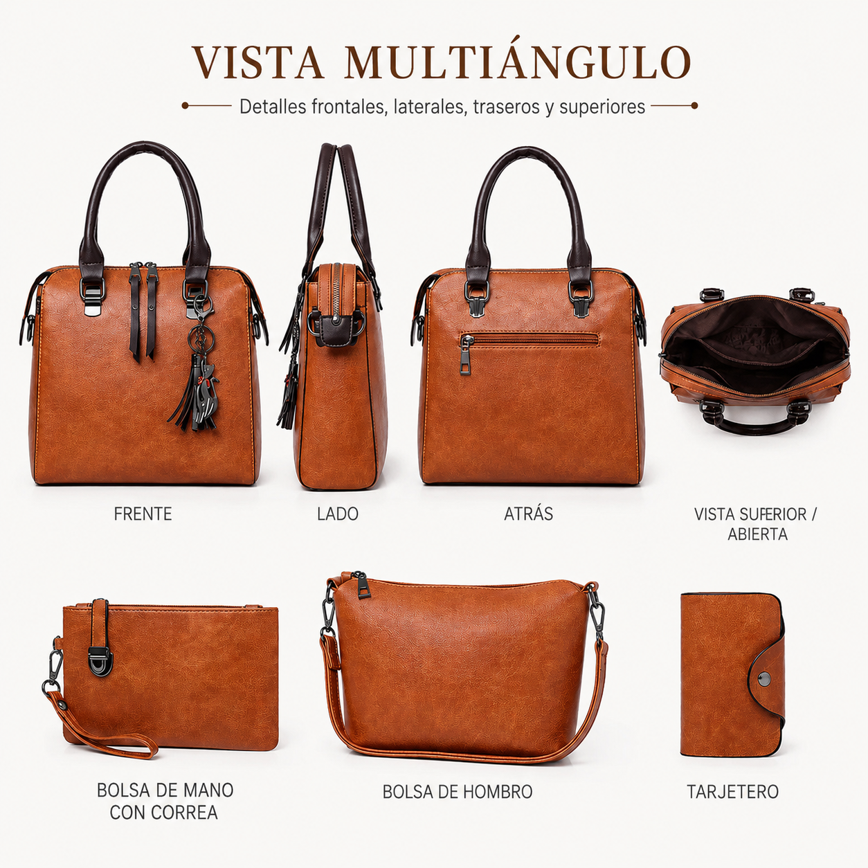 Kit de Bolsas Elegancia Premium en Cuero - Compra 1 y Llévate 4
