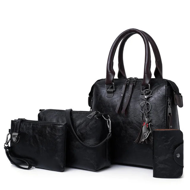 Kit de Bolsas Elegancia Premium en Cuero Genuino - Compra 1 y Llévate 4